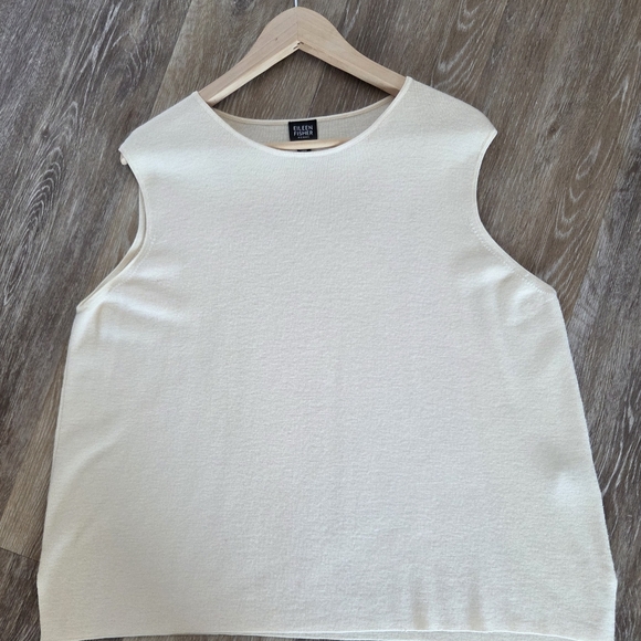 Eileen Fisher Sleeveless Cardigan SAweater Cami Top Italian Yarn Merino Wool - Picture 5 of 9